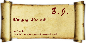 Bányay József névjegykártya