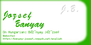 jozsef banyay business card